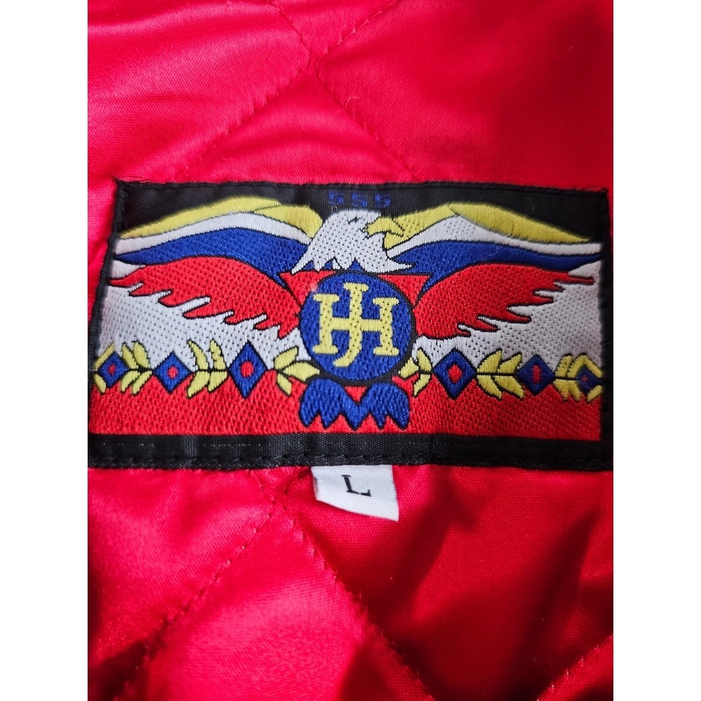 Vintage Style Leather Varsity Jacket Mens L Wisconsin Badgers Wool Jeff Hamilton - Picture 3 of 15